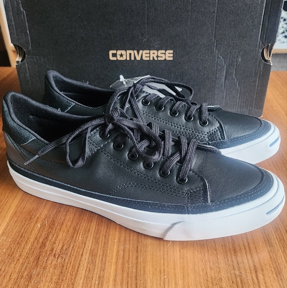 Brand New Men's Converse Jack Purcell Sneakers Black Leather/Suede US 11 - Picture 1 of 8